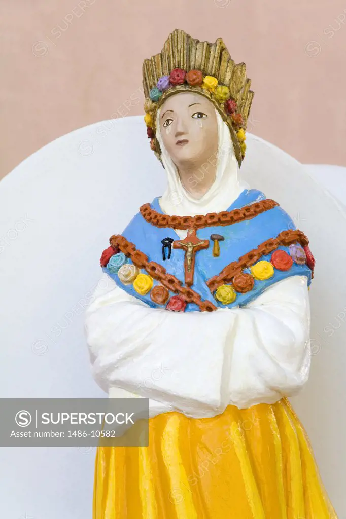 Close-up of a statue of Virgin Mary