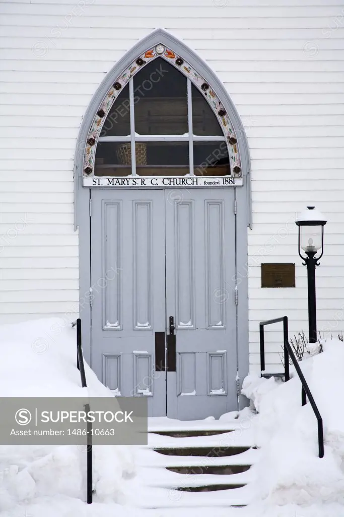 Door of a church, St. Mary's Catholic Church, Breckenridge, Colorado, USA