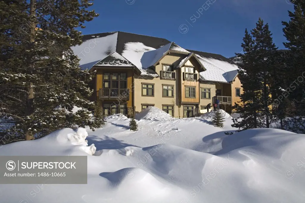 Ski resort covered with snow, Copper Mountain Ski Resort, Rocky Mountains, Colorado, USA