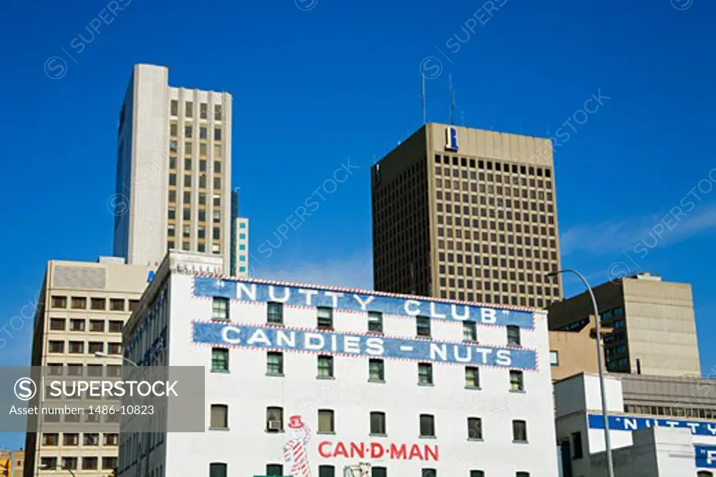 Low angle view of a candy factory, Winnipeg, Manitoba, Canada