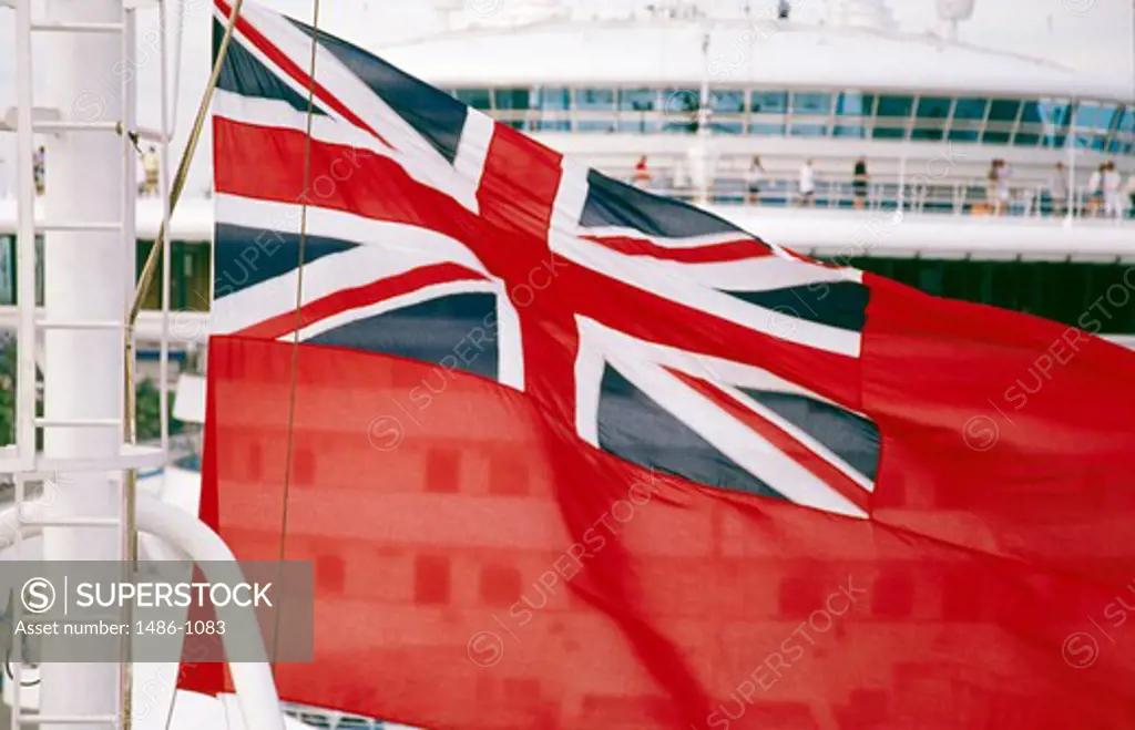 Close up of Flag of British Merchant Navy