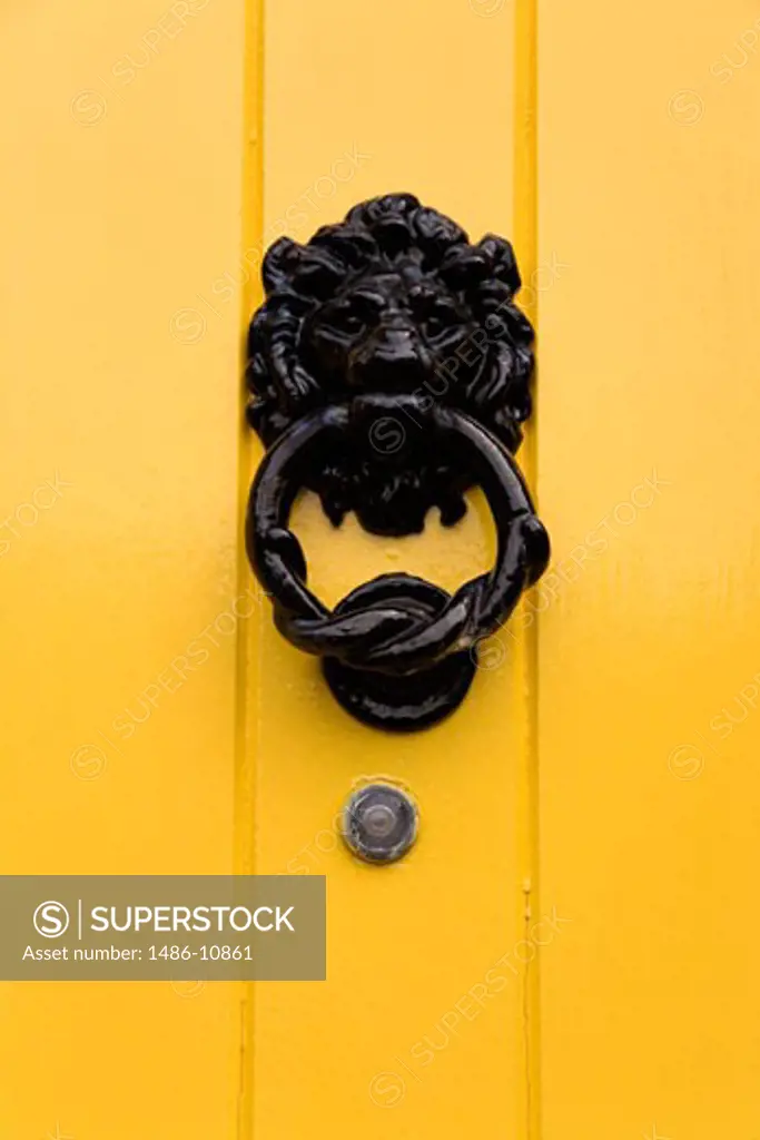 Close-up of a doorknocker