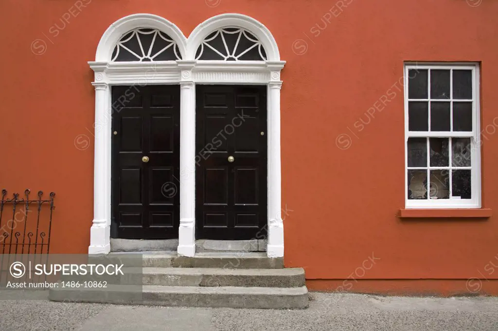 Closed door of a building, Kilkenny, County Kilkenny, Leinster Province, Ireland
