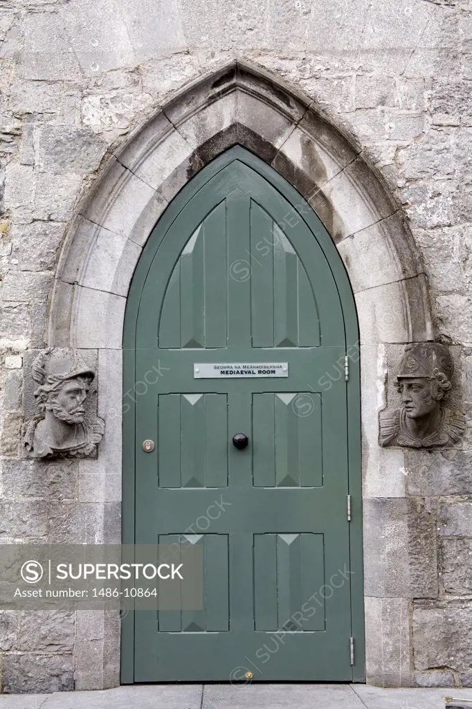 Closed door of a castle, Kilkenny Castle, Kilkenny, County Kilkenny, Leinster Province, Ireland