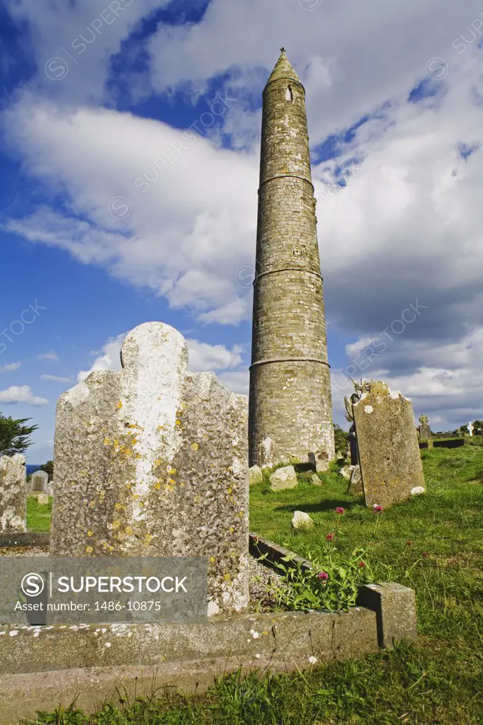 Low angle view of a tower in a church, Ardmore Church And Round Tower, Ardmore, County Waterford, Munster Province, Ireland
