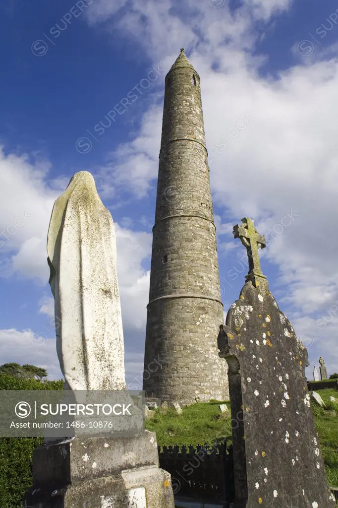 Low angle view of a tower, Ardmore Church And Round Tower, Ardmore, County Waterford, Munster Province, Ireland