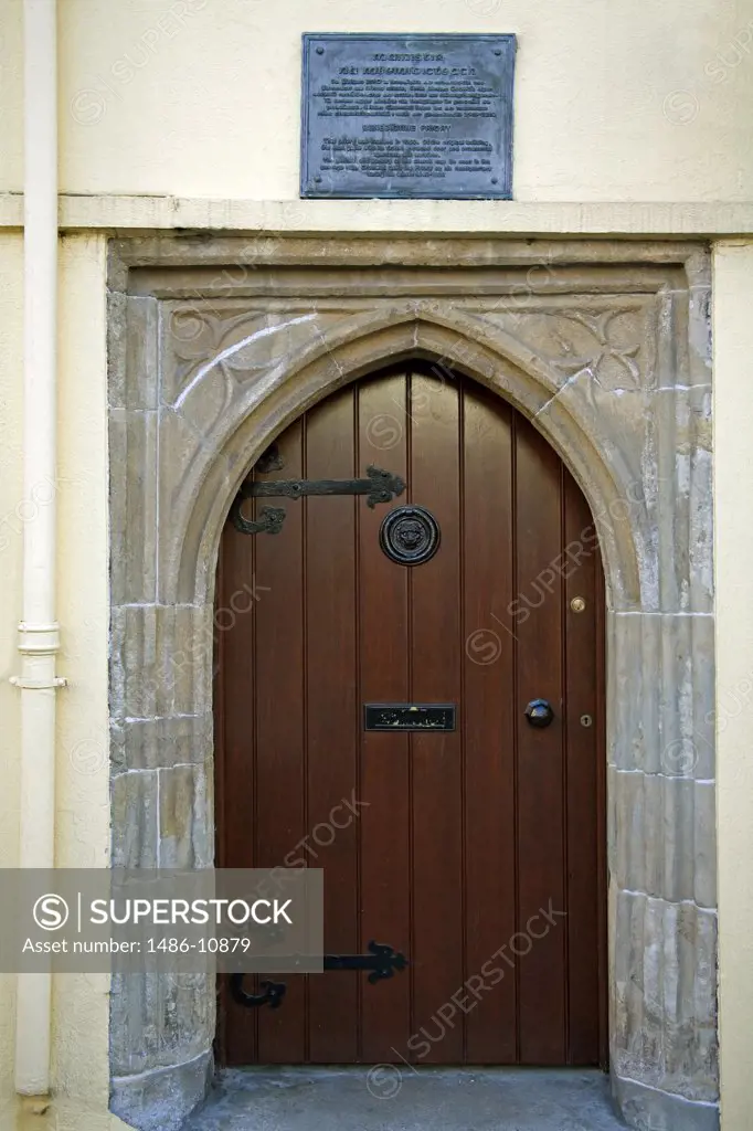 Closed door of a building, Youghal, County Cork, Munster Province, Ireland