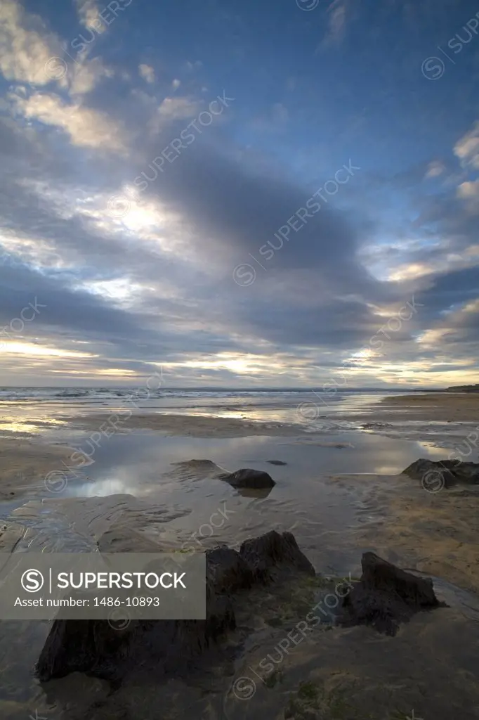 Clouds over the beach, Fanore Beach, County Clare, Munster Province, Ireland