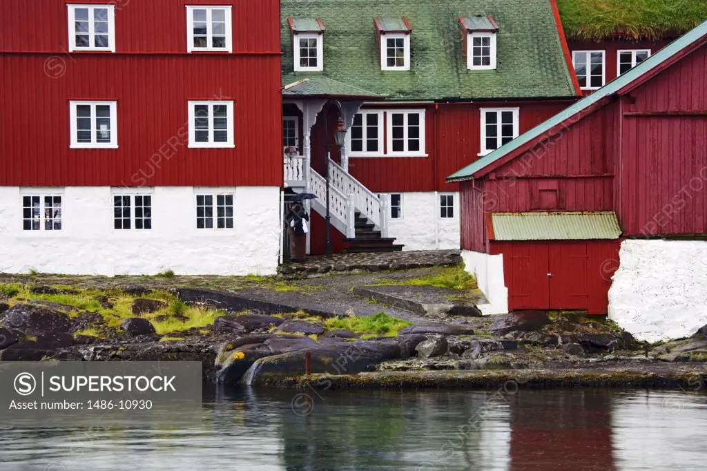 Houses at the waterfront, Tinganes, Torshavn, Faroe Islands, Denmark