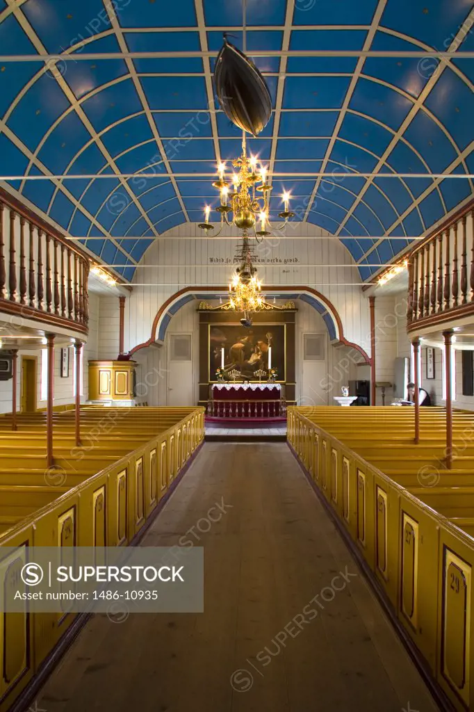 Interiors of a cathedral, Havnar Kirkja, Torshavn, Faroe Islands, Denmark