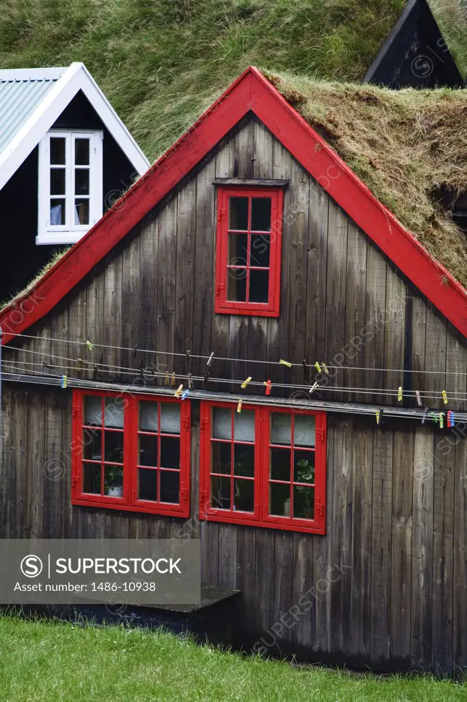 Close-up of a house, Tinganes, Torshavn, Faroe Islands, Denmark