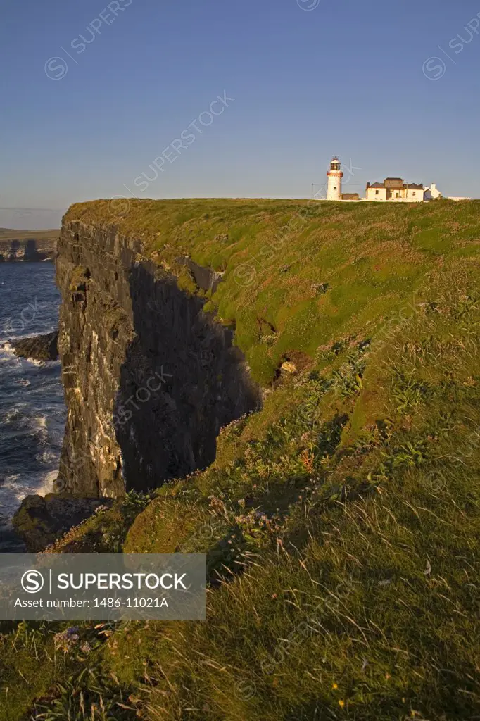 Lighthouse on a hill, Loop Head Lighthouse, County Clare, Munster Province, Ireland