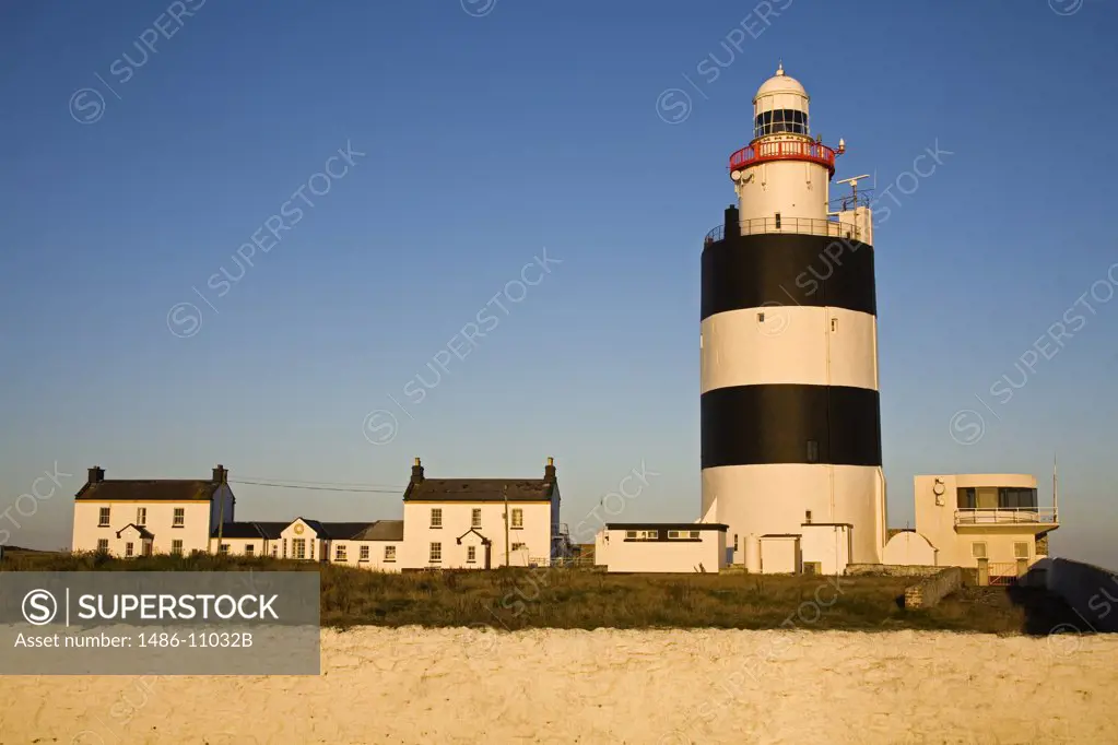 Lighthouse and a museum on a hill, Hook Head Lighthouse, Hook Head, County Wexford, Leinster Province, Ireland