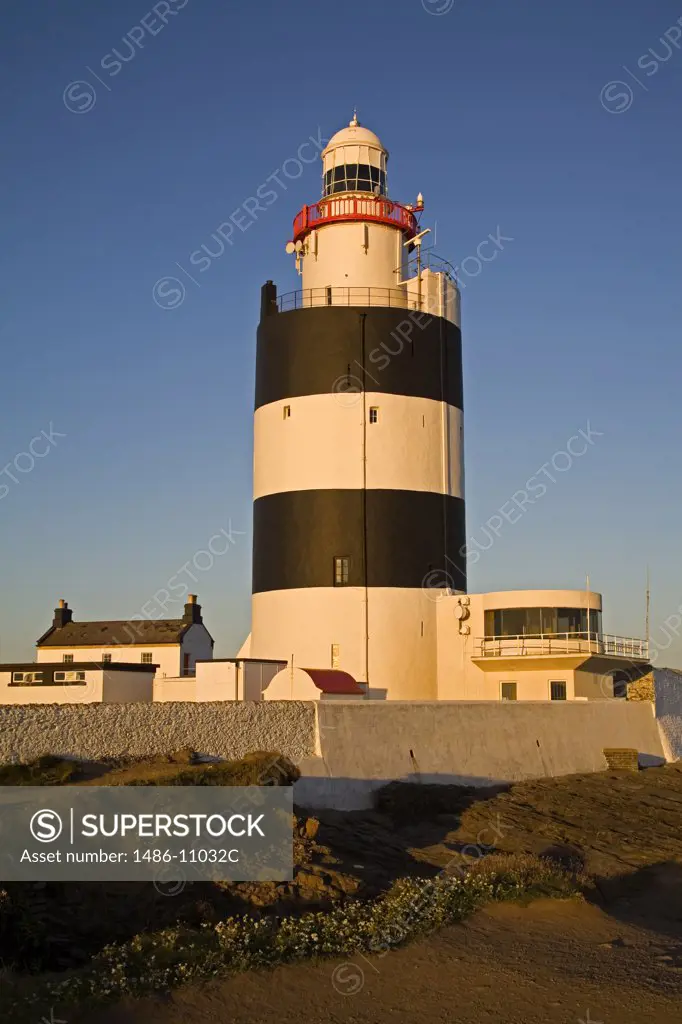 Lighthouse and a museum on a hill, Hook Head Lighthouse, Hook Head, County Wexford, Leinster Province, Ireland