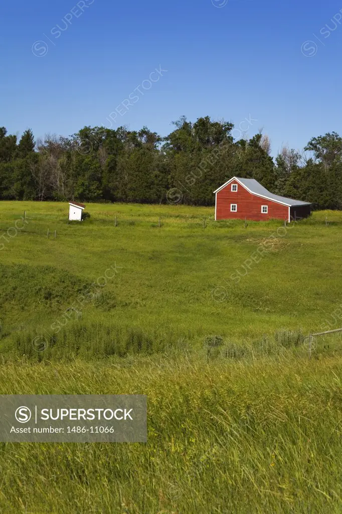 Barn in a field, Highway 6, Mandan, North Dakota, USA