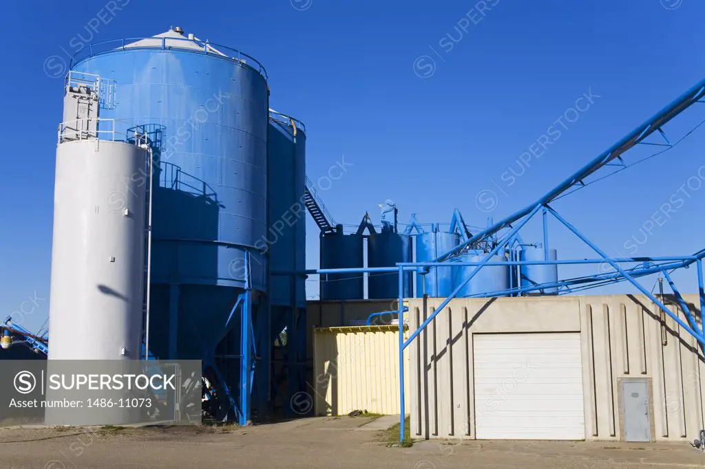 Storage tanks in a cement factory, Lafarge Cement Factory, Valley City, North Dakota, USA