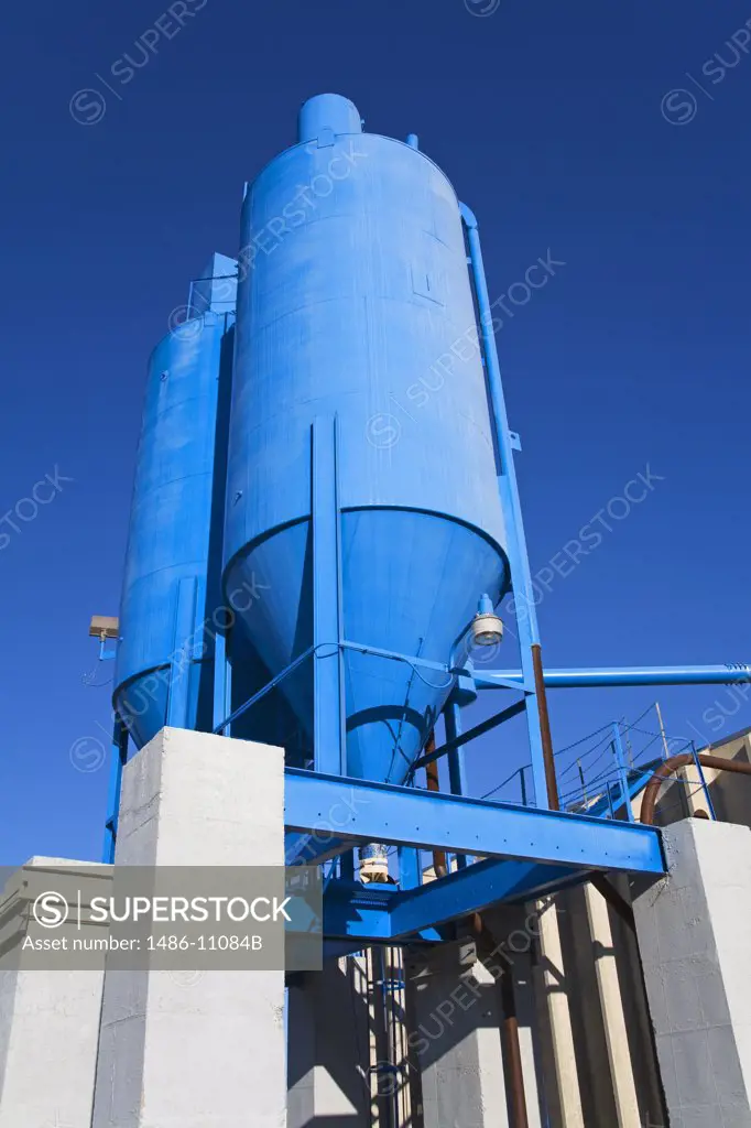 Low angle view of a storage tank, Lafarge Cement Factory, Valley City, North Dakota, USA