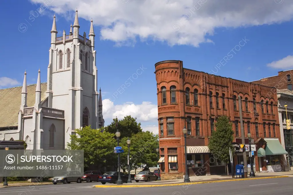 Low angle view of a church, Westminster Presbyterian Church, Carlile Building, Utica, New York State, USA