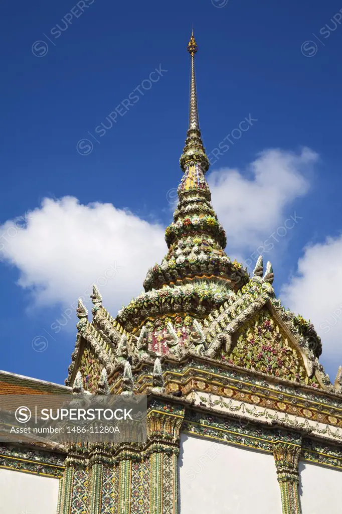 Architectural details of a temple, Phra Wiharn Yod, Rattanakosin District, Bangkok, Thailand