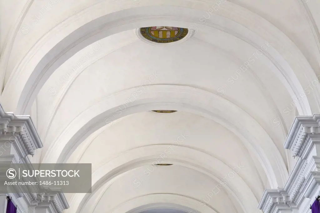 Architectural details of the arched ceiling of a church, Church and convent of Our Lady of Mercy, Antigua, Guatemala