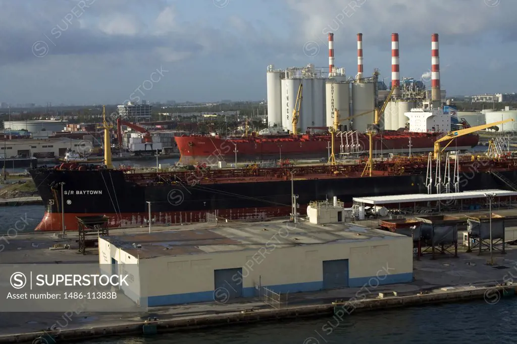 Container ship at a harbor, Port Everglades, Fort Lauderdale, Broward County, Florida, USA