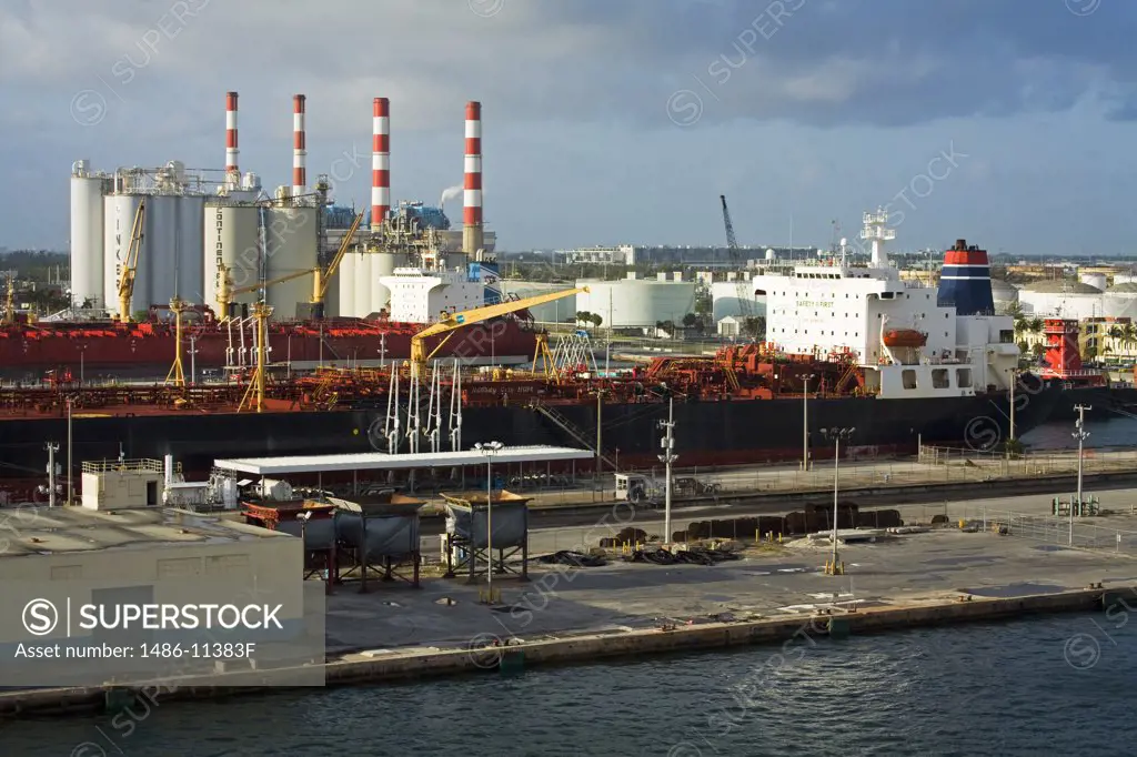 Oil power station at a port, Port Everglades, Fort Lauderdale, Broward County, Florida, USA