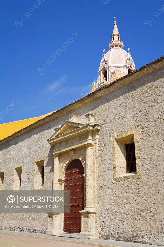 Low angle view of a cathedral, Cartagena Cathedral, Cartagena, Bolivar, Colombia