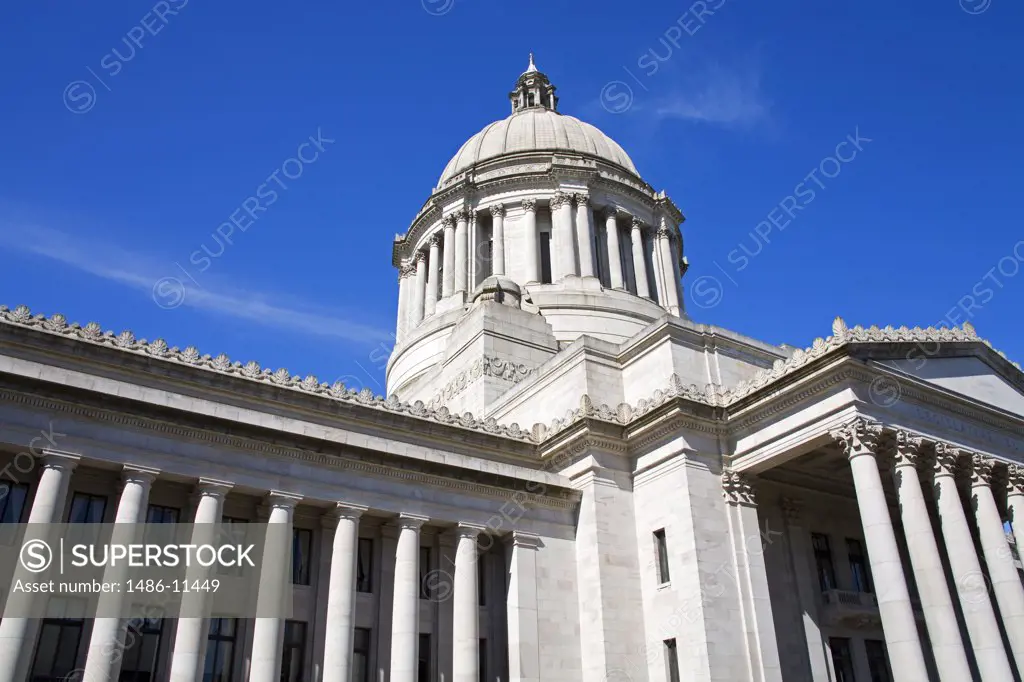 Low angle view of a government building, Washington State Capitol, Olympia, Thurston County, Washington State, USA