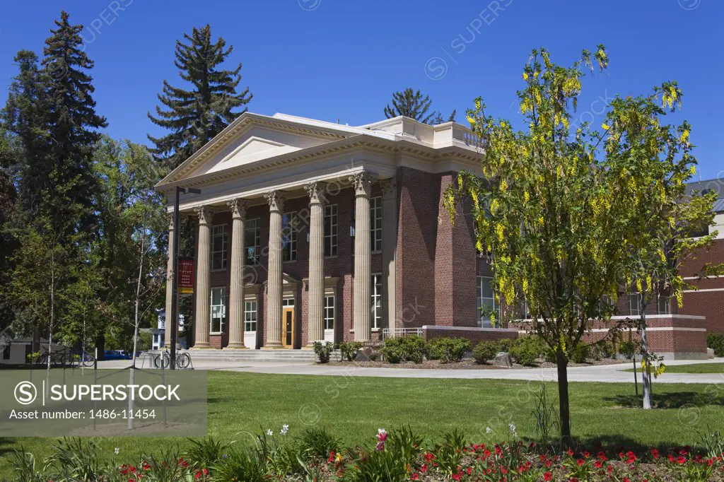 Facade of a library, Central Washington University, Ellensburg, Kittitas County, Washington State, USA