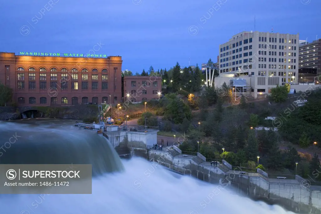 Flood in a river, Spokane River, Riverfront Park, Spokane, Spokane County, Washington State, USA