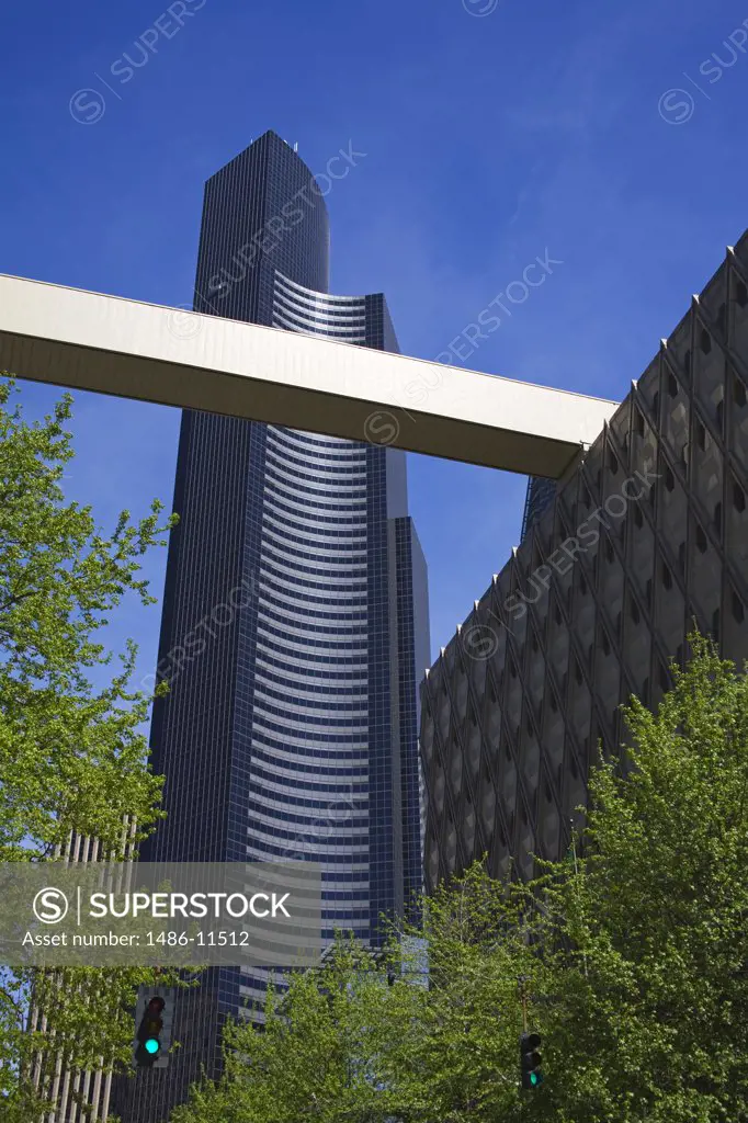 Low angle view of a tower, Columbia Center, Seattle, King County, Washington State, USA