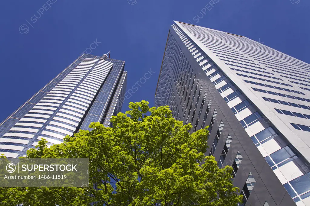 Low angle view of skyscrapers, Union Square, Seattle, King County, Washington State, USA