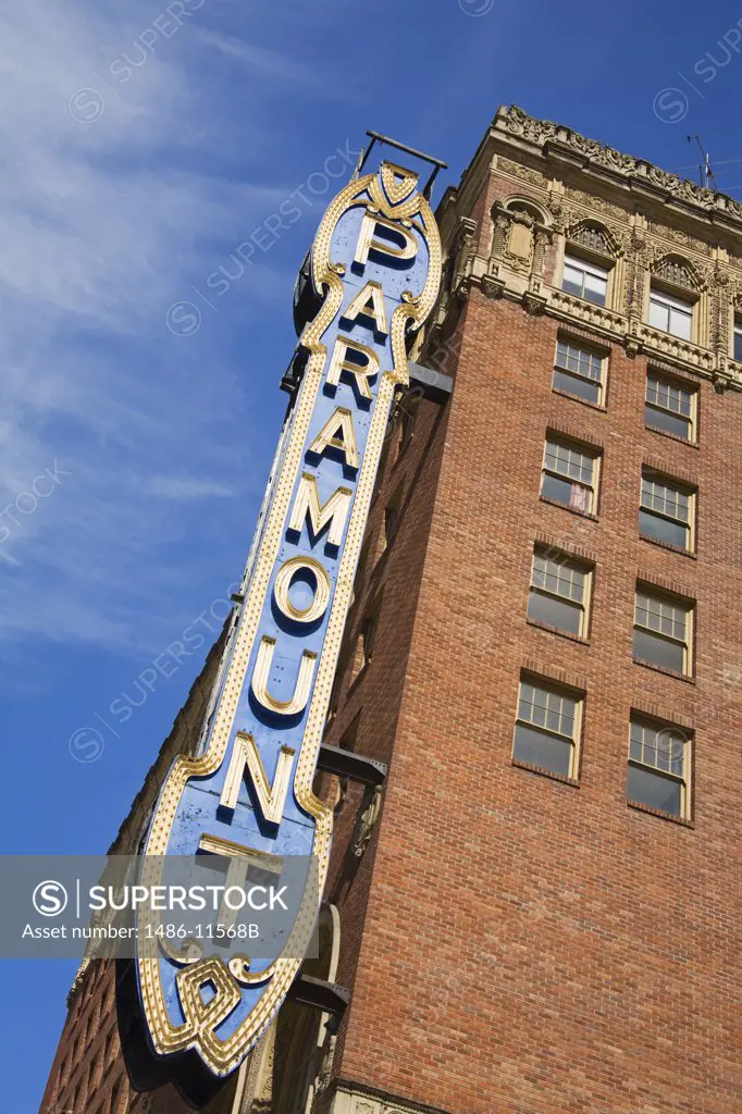 Low angle view of an entertainment building, Paramount Theatre, Seattle, King County, Washington State, USA