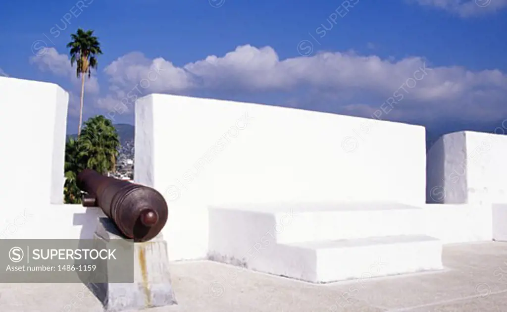 Cannon in a fort, Fort San Diego, Acapulco, Guerrero, Mexico