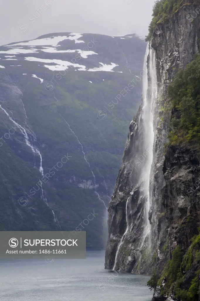 Waterfall, Geirangerfjord, More og Romsdal, Sunnmore, Norway