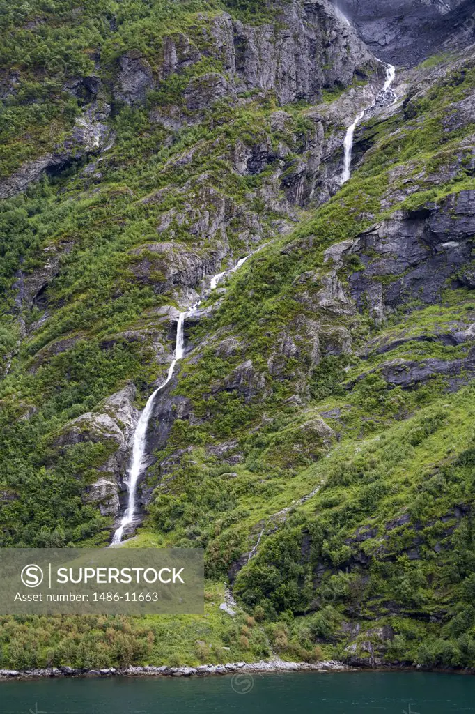 Waterfall, Geirangerfjord, Northern Fjord Region, Norway, Scandinavia 