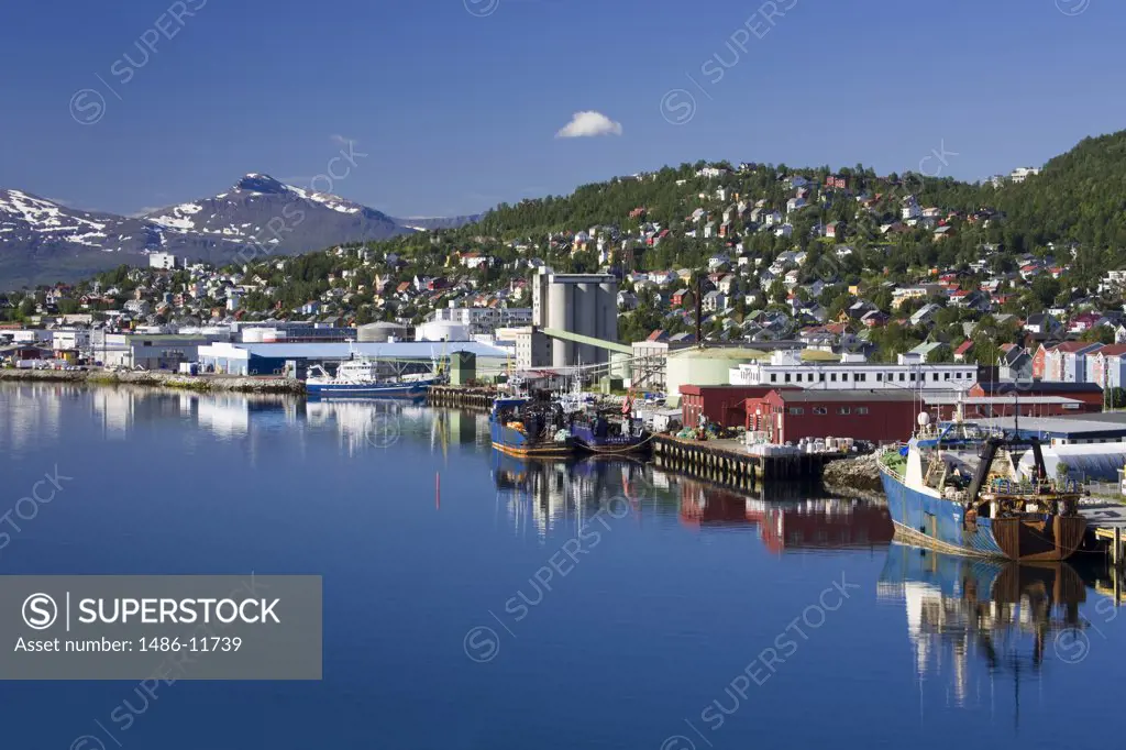 Fishing trawler at a commercial dock, Tromso, Toms County, Nord-Norge, Norway