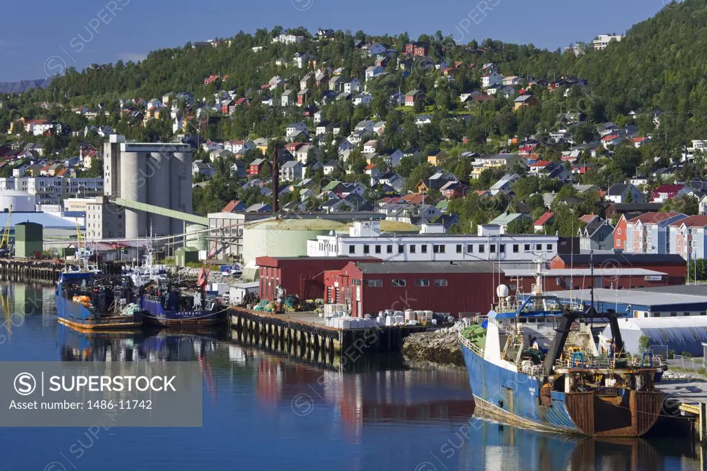 Fishing trawler at a commercial dock, Tromso, Toms County, Nord-Norge, Norway