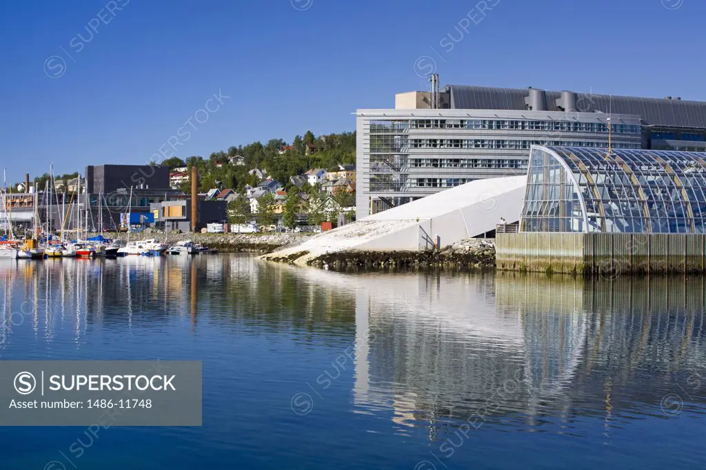 Buildings at the waterfront, Polaria Museum, Tromso, Toms County, Nord-Norge, Norway
