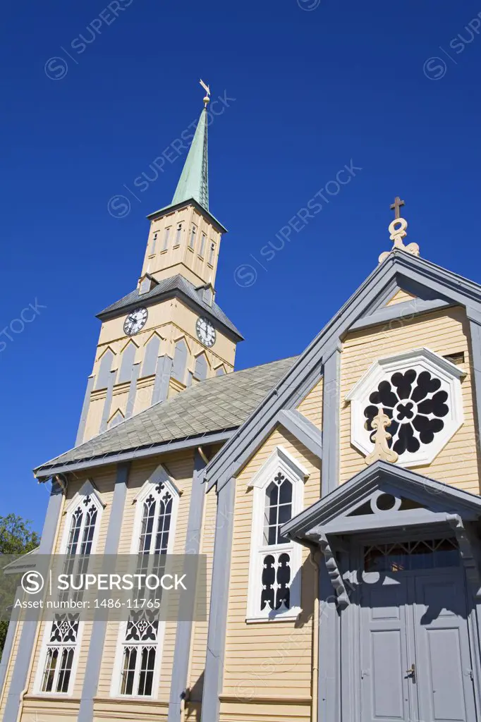 Facade of a cathedral, Kirkeparken, Tromso, Toms County, Nord-Norge, Norway