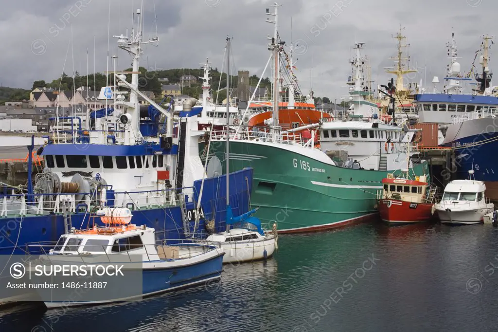 Trawlers at a port, Port Of Killybegs, Killybegs, County Donegal, Ulster Province, Ireland