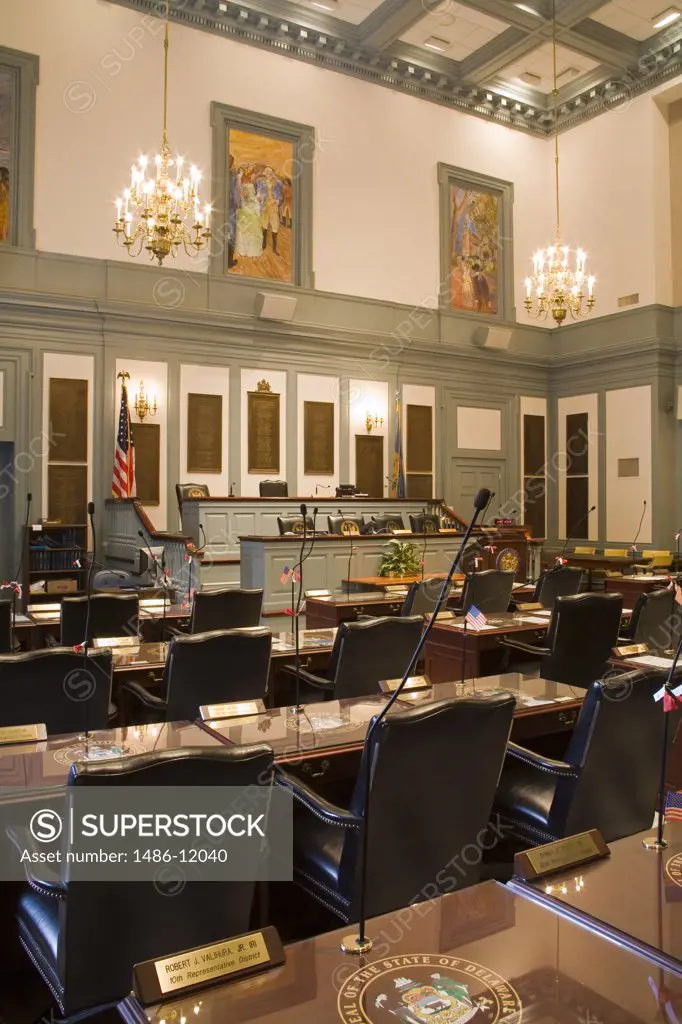 House of Representatives in Legislative Hall, State Capitol, Dover City, Delaware State, USA