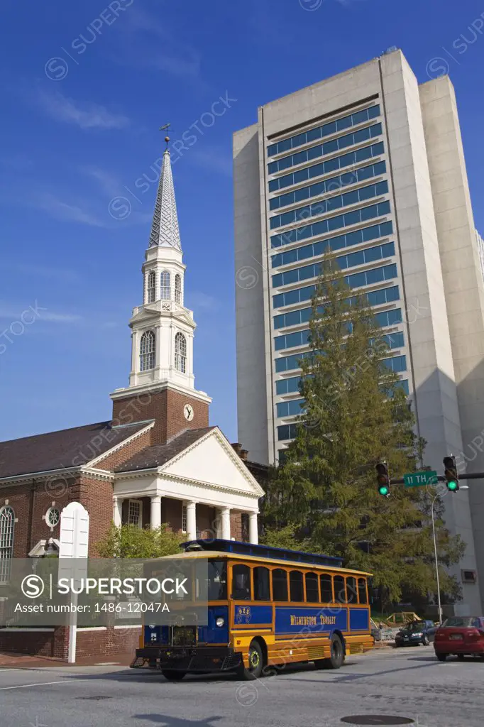 First & Central Prebyterian Church & HSBC Tower, Wilmington City, Delaware State, USA