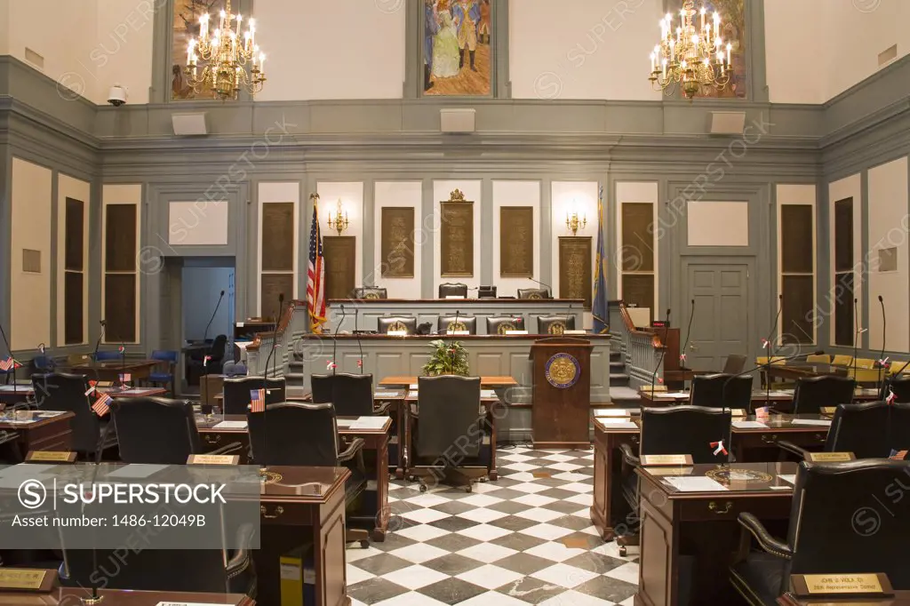 House of Representatives in Legislative Hall, State Capitol, Dover City, Delaware State, USA