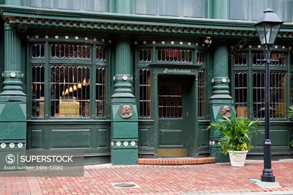 Facade of an old restaurant, Bookbinders Restaurant, Old City, Philadelphia, Pennsylvania, USA