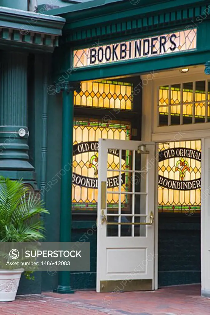 Entrance of an old restaurant, Bookbinders Restaurant, Old City, Philadelphia, Pennsylvania, USA