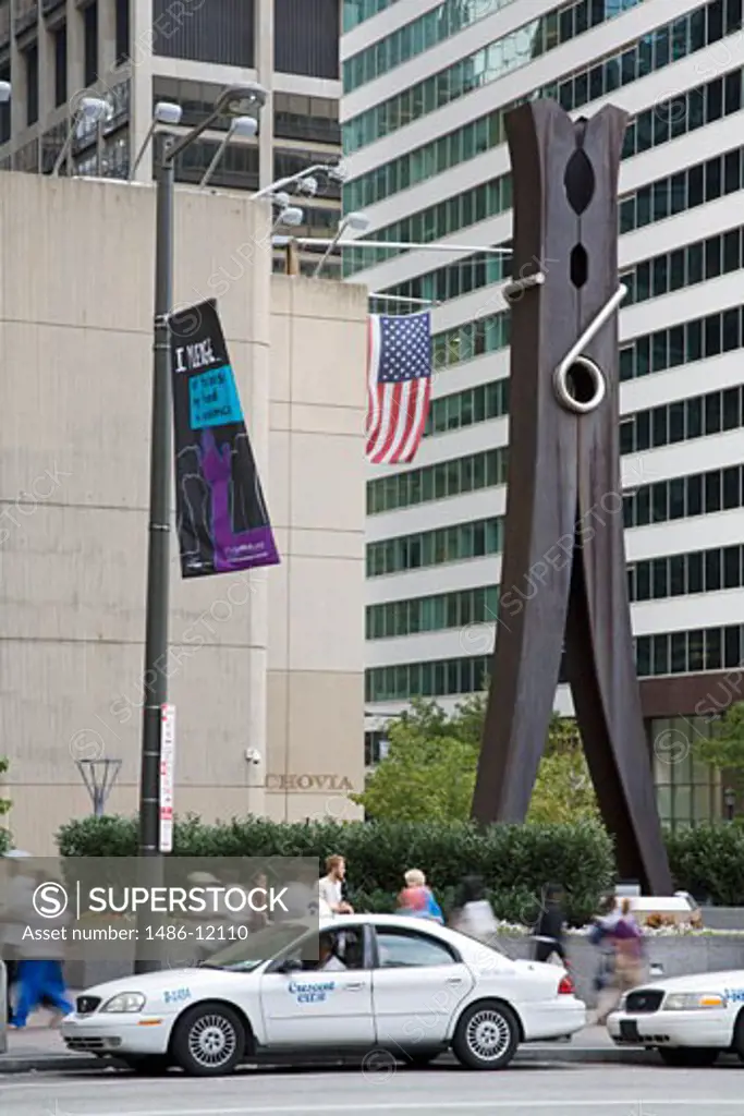 Large clothespin Sculpture in the city, Center Square, Philadelphia, Pennsylvania, USA