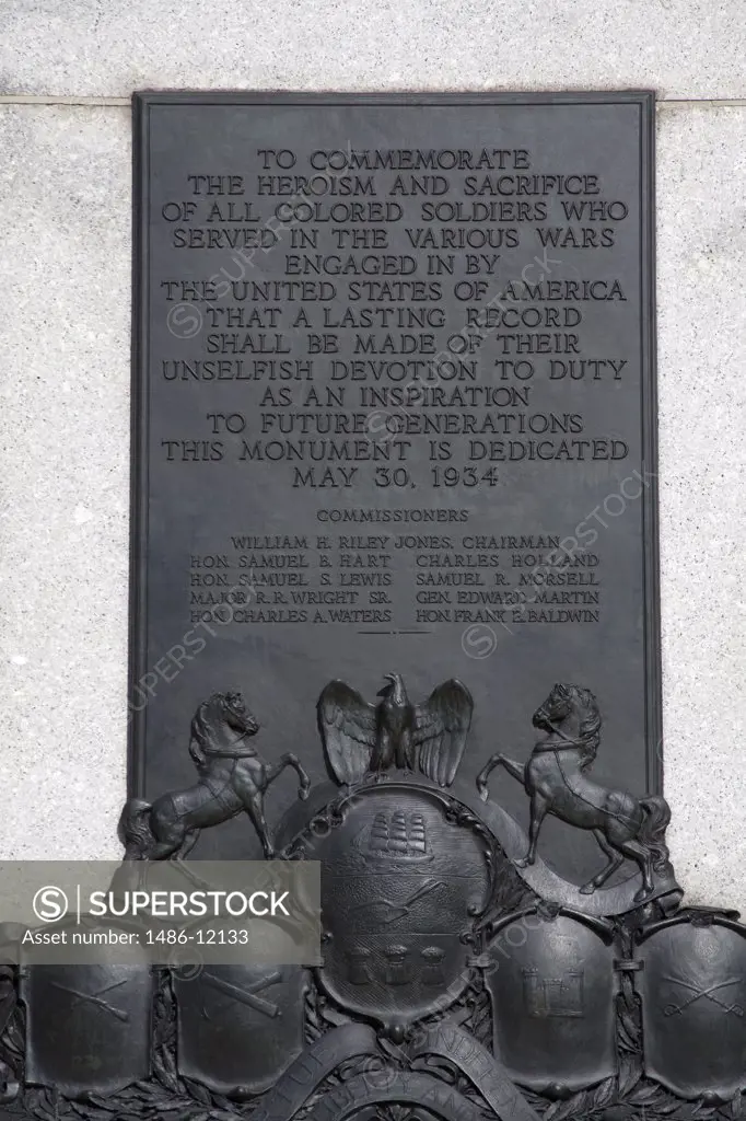 Close-up of Colored Soldiers Monument, Logan Square, Philadelphia, Pennsylvania, USA