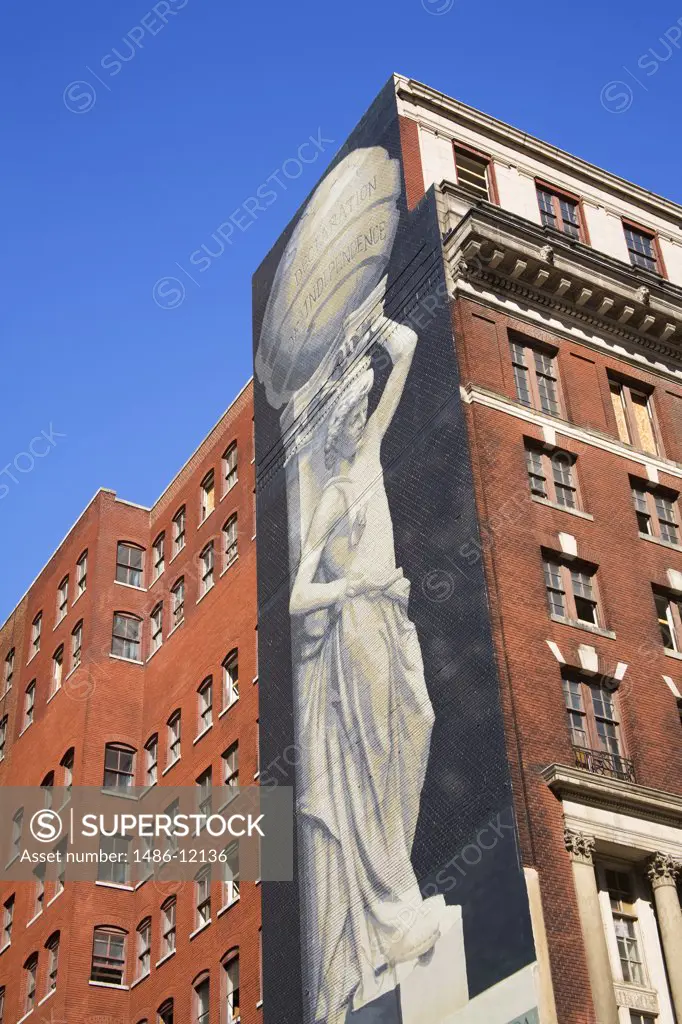 Mural of the Declaration of Independence on a building, Arch Street, Philadelphia, Pennsylvania, USA