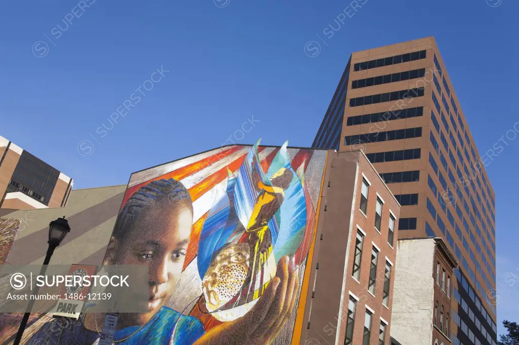 Mural on a building, Chestnut Street, Philadelphia, Pennsylvania, USA